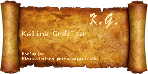 Kalina Gréta névjegykártya